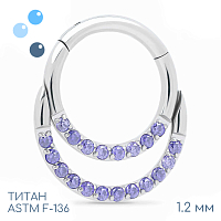 Кольцо-кликер Duo Amethyst 1.2 (16G)